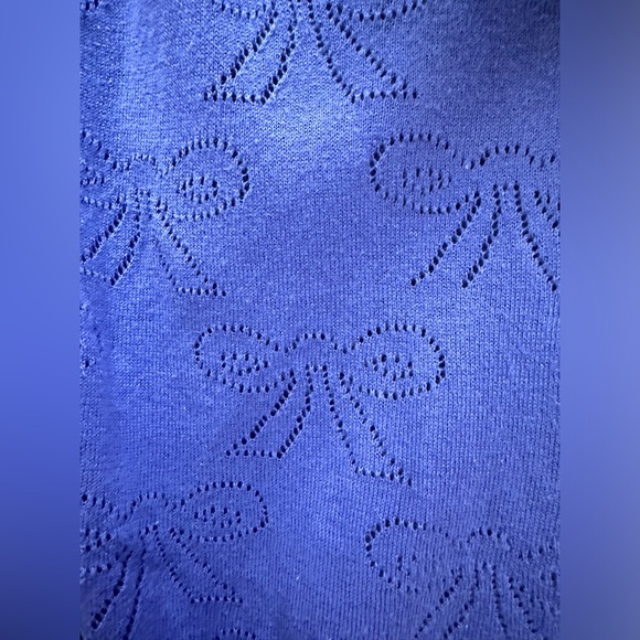 Purple no brand bow print with flower buttons cute cardigan sweater size S - Picture 5 of 10